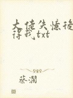 大佬失忆后只记得我txt