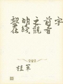 黎明之前字幕版在线观看封面