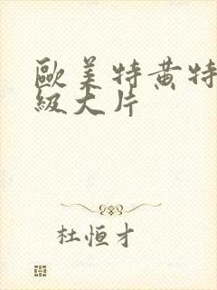 欧美特黄特色一级大片