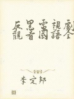 反黑电视剧免费观看国语全集