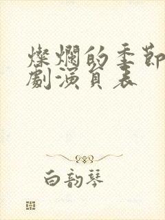 灿烂的季节电视剧演员表