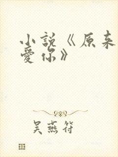 小说《原来我很爱你》
