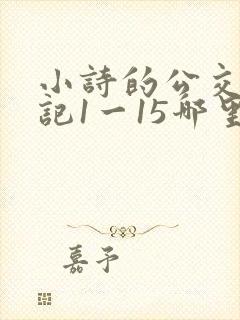 小诗的公交车日记1一15哪里能看