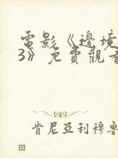 电影《边境杀手3》免费观看封面