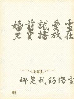 婚前试爱电视剧免费播放在线观看