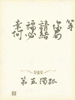 幸福请你等等我何必结局