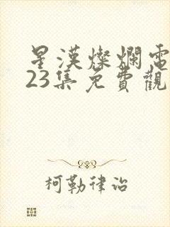 星汉灿烂电视剧23集免费观看