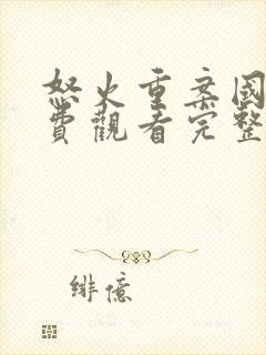 怒火重案国语免费观看完整版