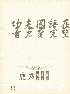 功夫国语在线观看免费完整版高清