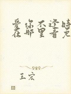 爱你不逢时短剧在哪里看免费