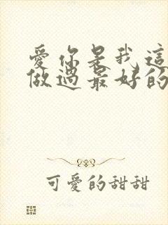 爱你是我这辈子做过最好的事