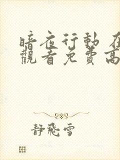 暗夜行动 在线观看免费高清