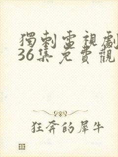 独刺电视剧全集36集免费观看高清