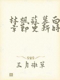 林枫苏慕白最新章节更新时间封面