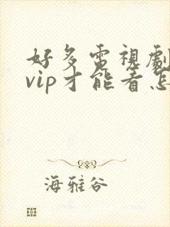 好多电视剧都要vip才能看怎么办封面