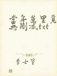 当年万里觅封侯无删减txt封面