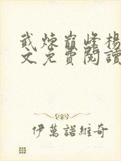 武炼巅峰杨开全文免费阅读封面