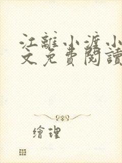 江离小渡小说全文免费阅读封面