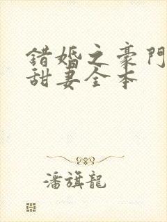 错婚之豪门第一甜妻全本