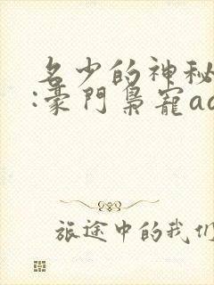 名少的神秘老婆:豪门枭宠aa制 小说