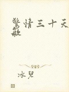 惊情三十天 唐敏封面