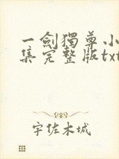 一剑独尊小说全集完整版txt