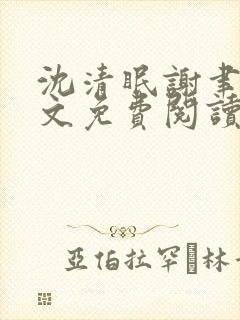 沈清眠谢聿珩全文免费阅读封面