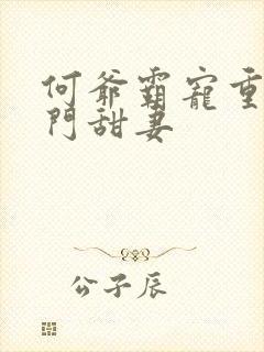 何爷霸宠重生豪门甜妻