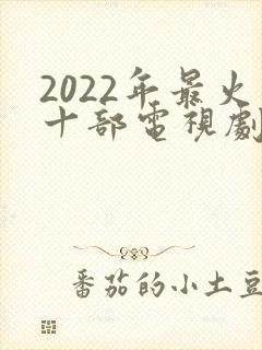 2022年最火十部电视剧