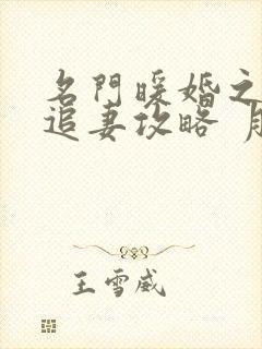 名门暖婚之权爷追妻攻略 月初姣姣