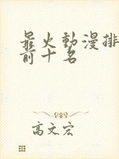 最火动漫排行榜前十名