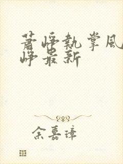 萧峥执掌风云萧峥最新