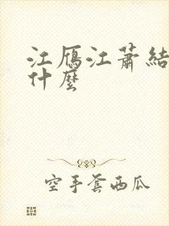 江雁江萧结局是什么封面