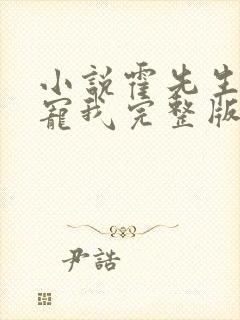 小说霍先生乖乖宠我完整版