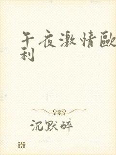 午夜激情欧美福利