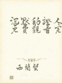 沉默的证人电影免费观看完整版国语封面