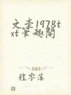 文豪1978txt笔趣阁