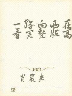 一路向西在线观看完整版高清