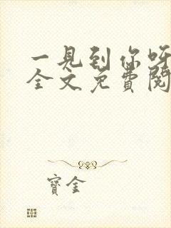 一见到你呀小说全文免费阅读