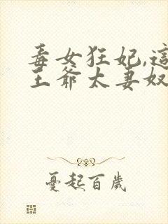 毒女狂妃,这个王爷太妻奴