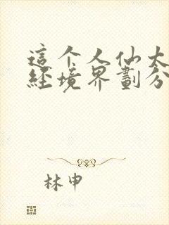 这个人仙太过正经境界划分