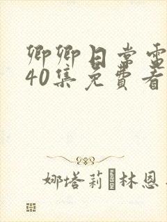 卿卿日常电视剧40集免费看全集