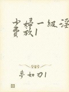 少妇一级淫片免费放1