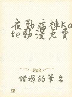 夜勤病栋karte动漫免费观看