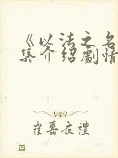 《以法之名》全集介绍剧情