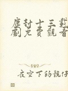 尘封十三载电视剧免费观看完整