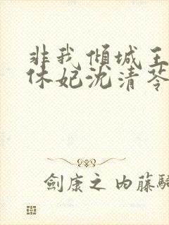 非我倾城王爷要休妃沈清苓结局