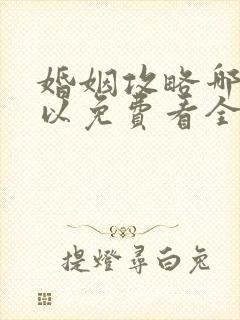 婚姻攻略哪里可以免费看全集封面