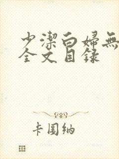 少洁白妇无删减全文目录封面