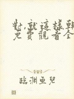 对,就这样韩剧免费观看全集